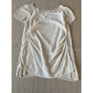 Madison Marcus Silk Blouse Cream Square Neck Size S